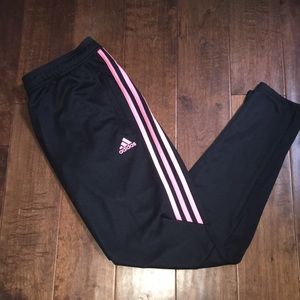 Black and pink Adidas pants